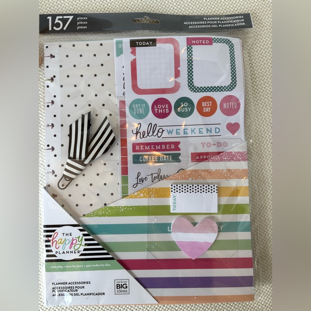 BIG Happy Planner Life Is Lovely Accessories Pack 157 Pieces 8.5×11in NE